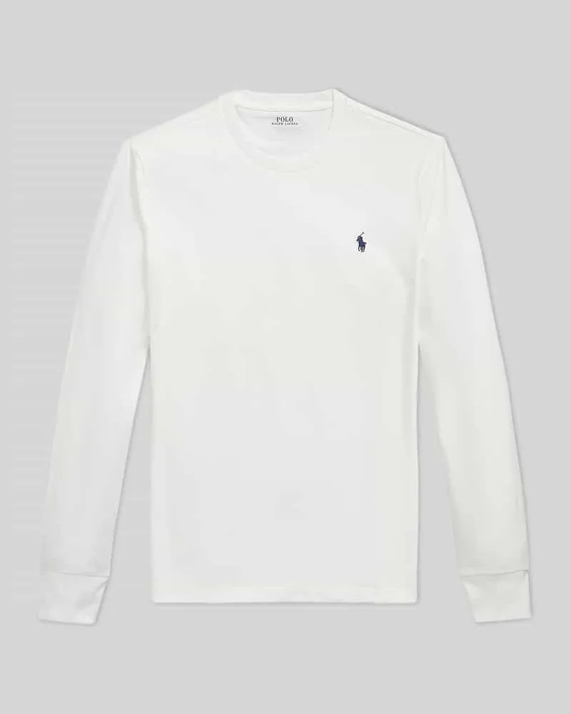 Ralph Lauren Regular Fit Langarmshirt aus reiner Baumwolle Weiss