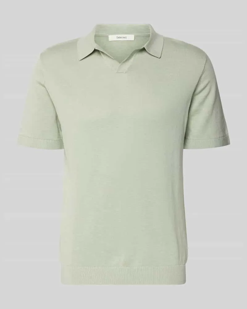 Selected Homme Regular Fit Poloshirt aus Baumwoll-Leinen-Mix Modell 'MATTIS Lind