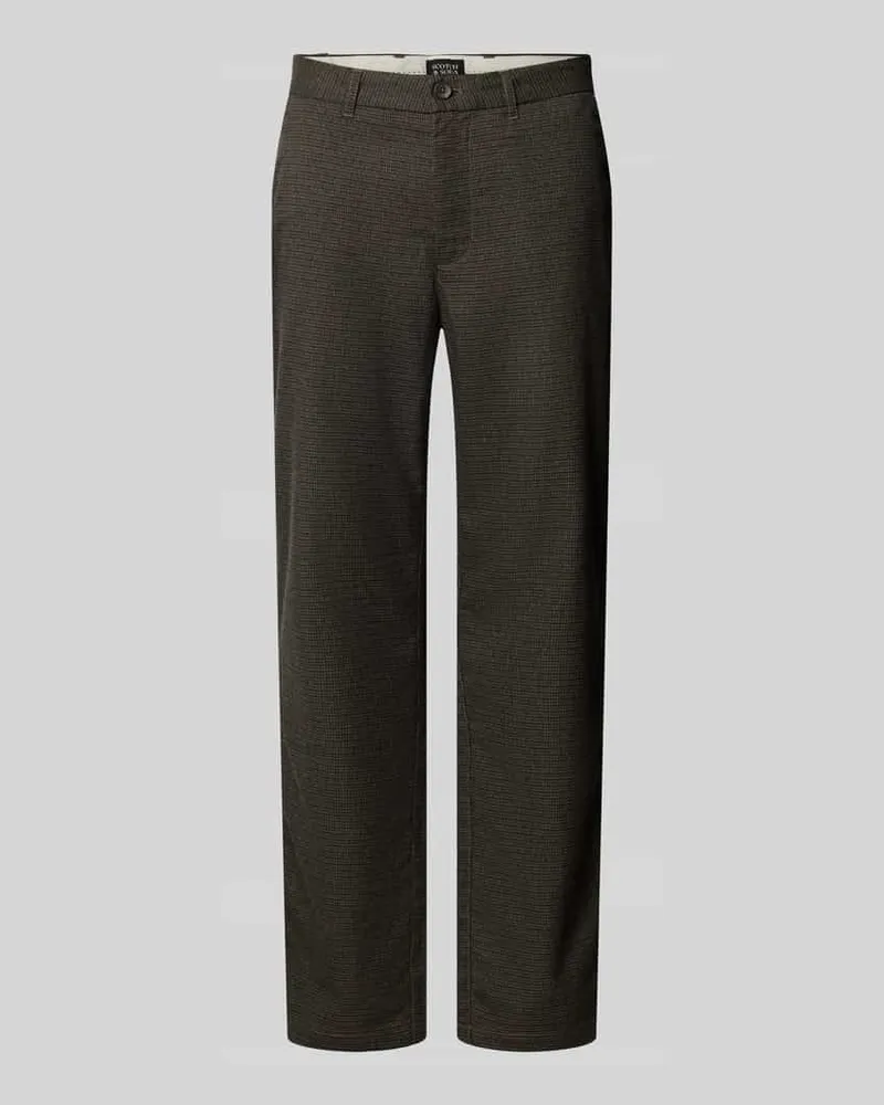 Scotch&Soda Hose aus Baumwoll-Woll-Mix mit Gesäßtaschen Modell 'STUART Dunkelbraun