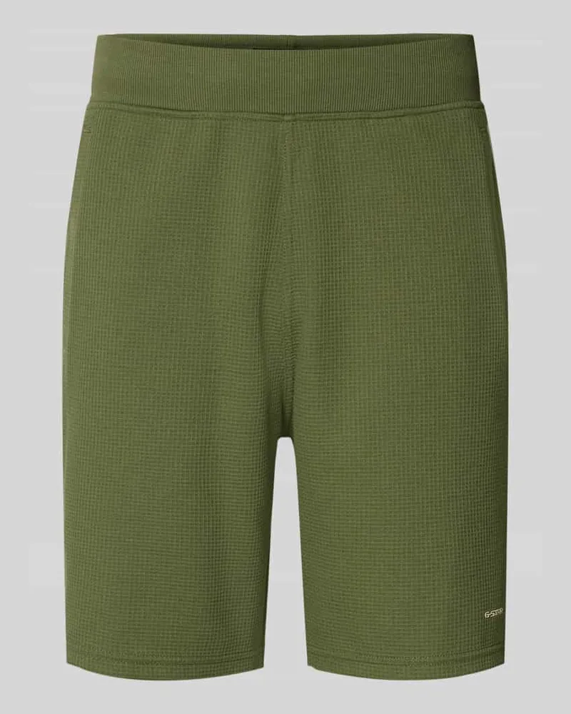 G-STAR RAW Straight Fit Shorts mit Strukturmuster Oliv