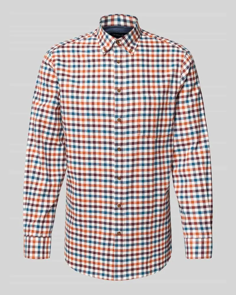 Christian Berg Slim Fit Freizeithemd mit Button-Down-Kragen 