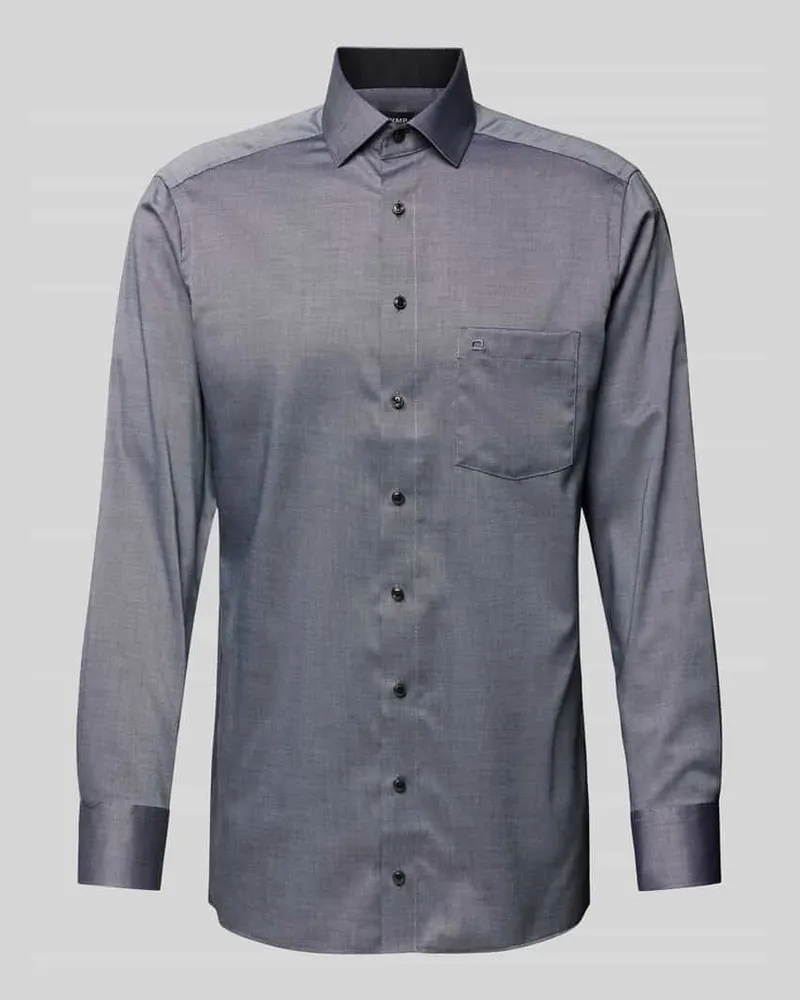 Olymp Modern Fit Businesshemd mit Kentkragen Black