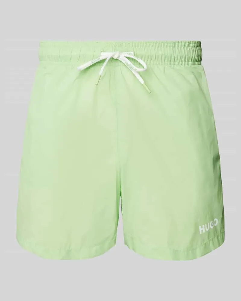HUGO BOSS Relaxed Fit Badeshorts mit Label-Print Modell 'HAITI 