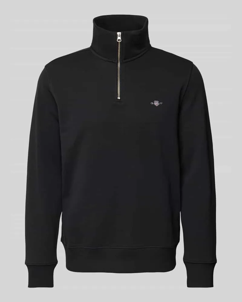 Gant Sweatshirt mit Label-Stitching Black