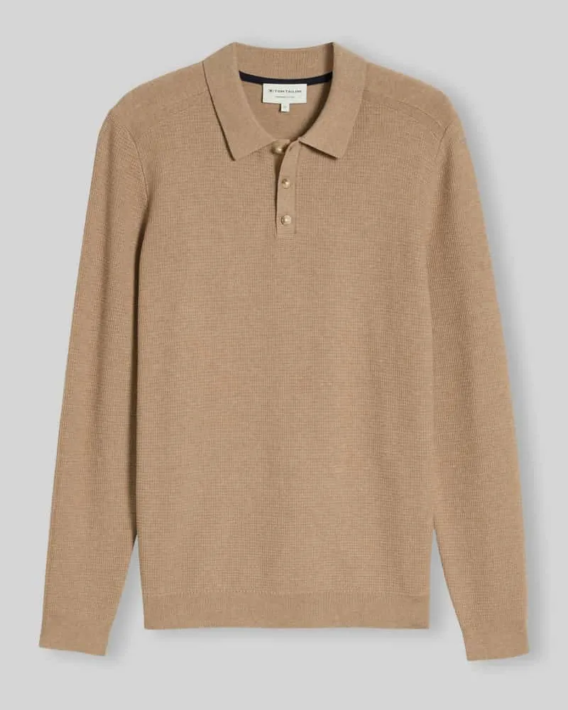 Tom Tailor Regular Fit Pullover mit Polokragen Camel