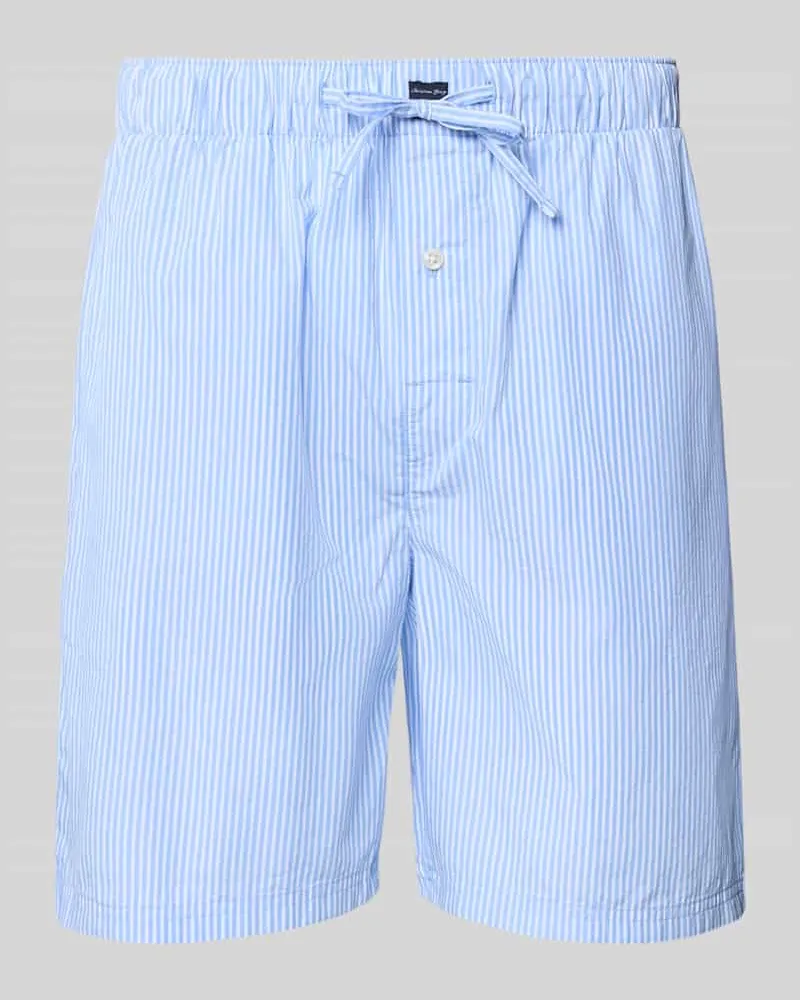 Christian Berg Regular Fit Pyjama-Shorts mit Logo-Patch Bleu