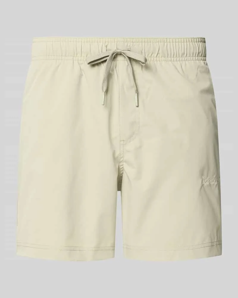 Jack & Jones Badehose mit Label-Stitching Modell 'MAUI Schilf