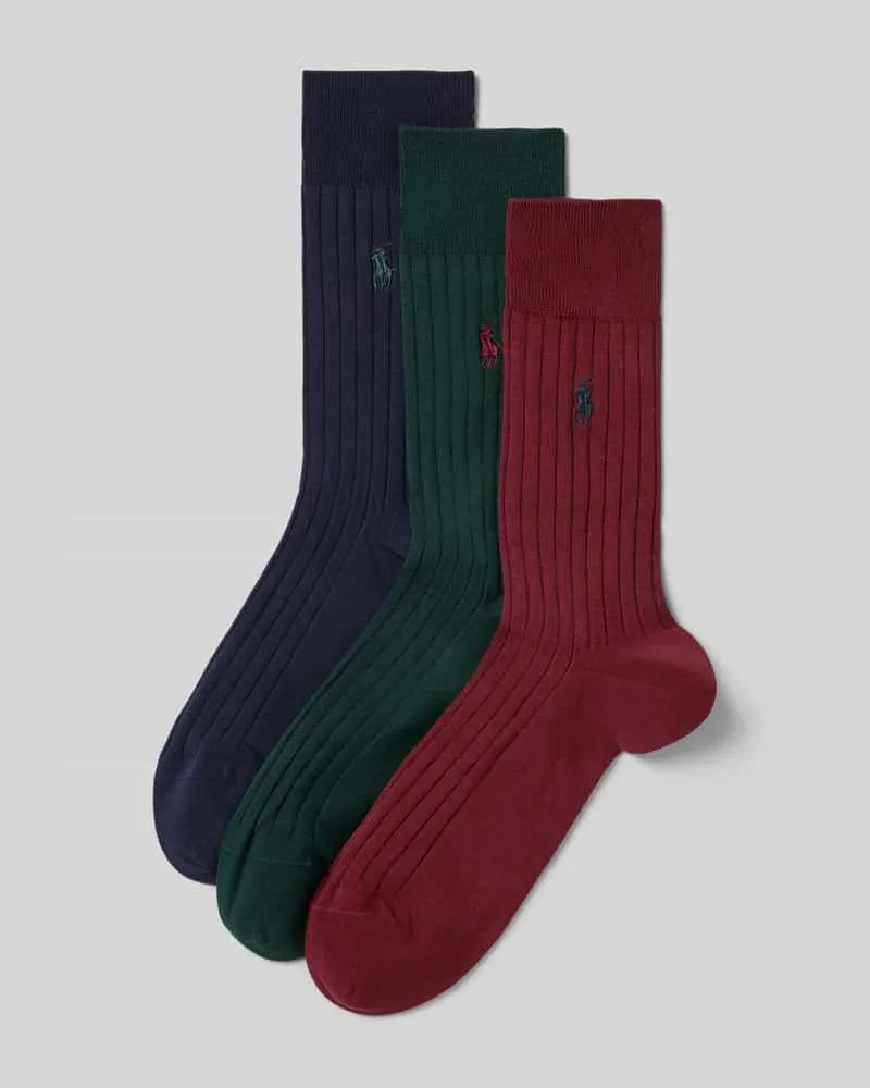 Ralph Lauren Socken aus Baumwoll-Mix im 3er-Pack Bordeaux