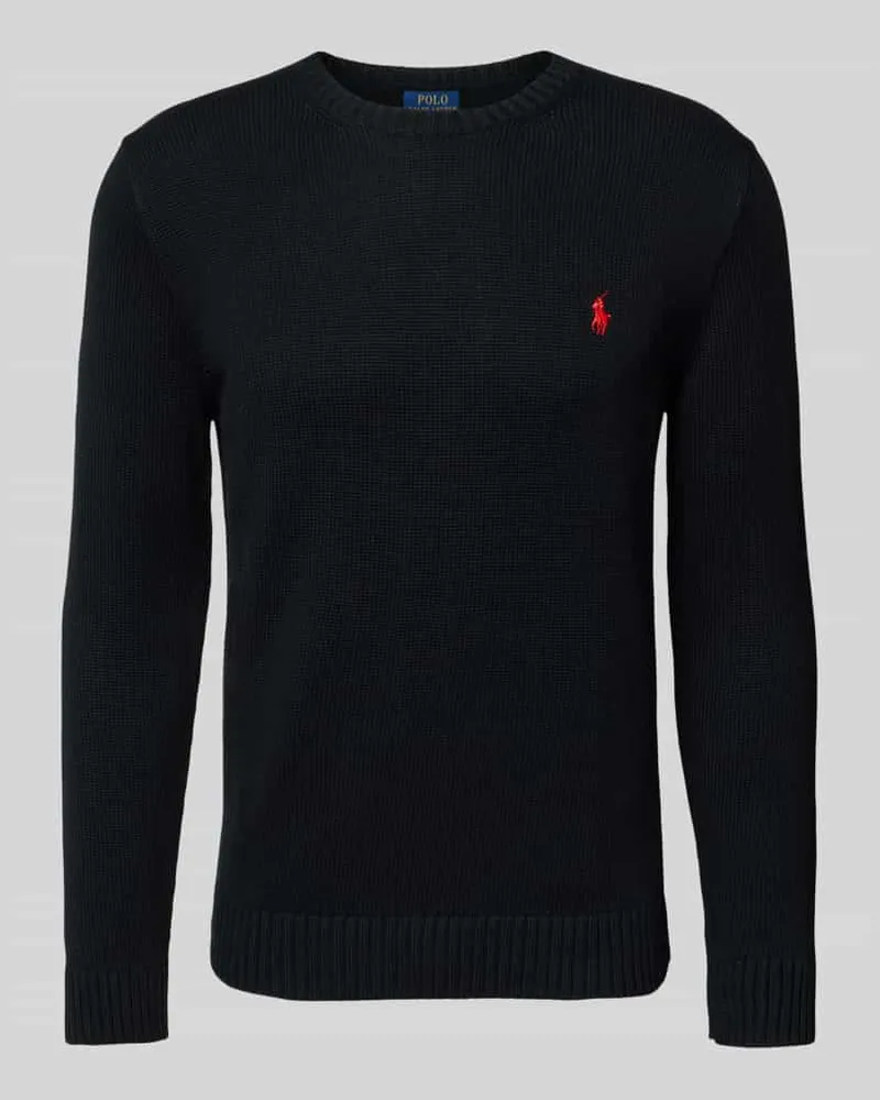 Ralph Lauren Strickpullover mit gerippten Abschlüssen Black
