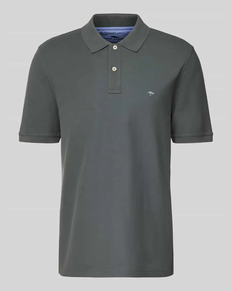Fynch-Hatton Regular Fit Poloshirt mit Label-Stitching Anthrazit