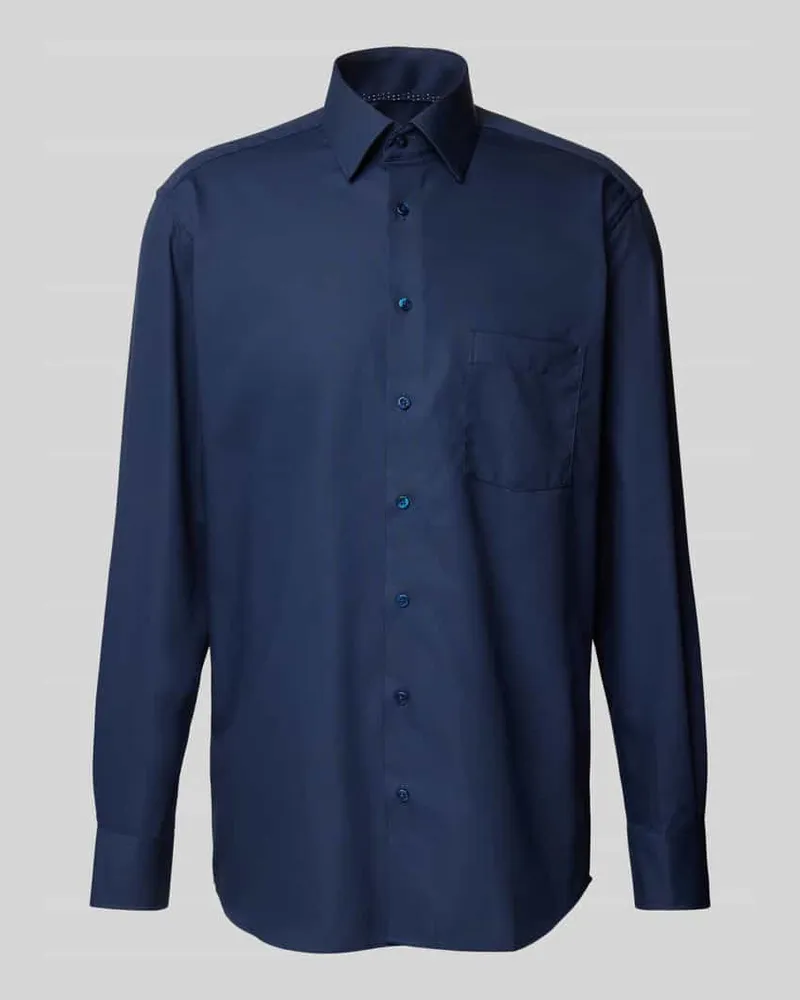 Eterna Regular Fit Business-Hemd mit Kentkragen Marine