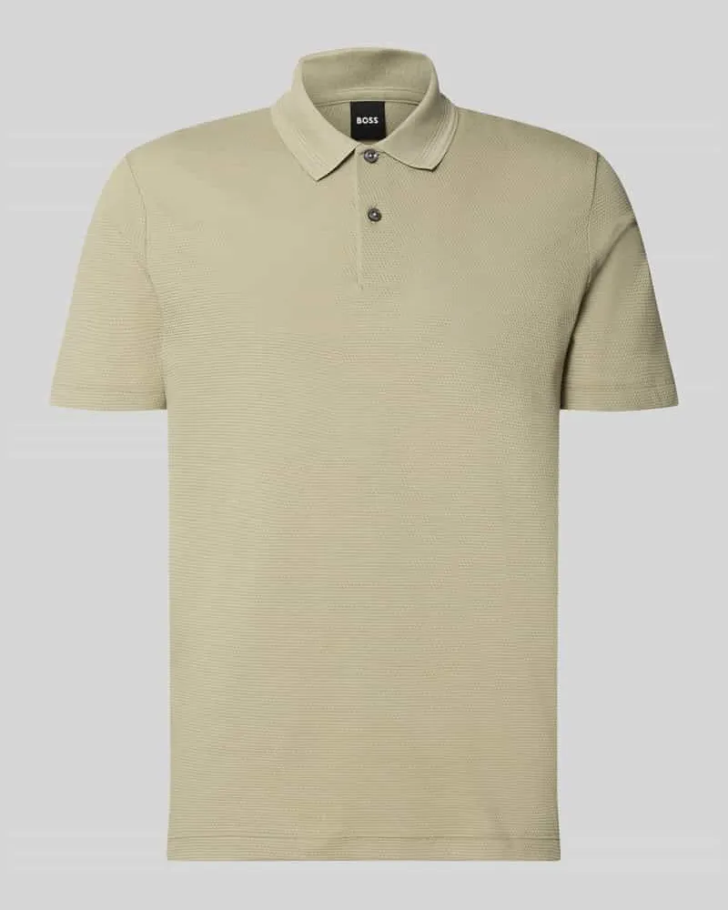 HUGO BOSS Regular Fit Poloshirt aus Baumwoll-Mix Modell 'PARLAY 240 Beige
