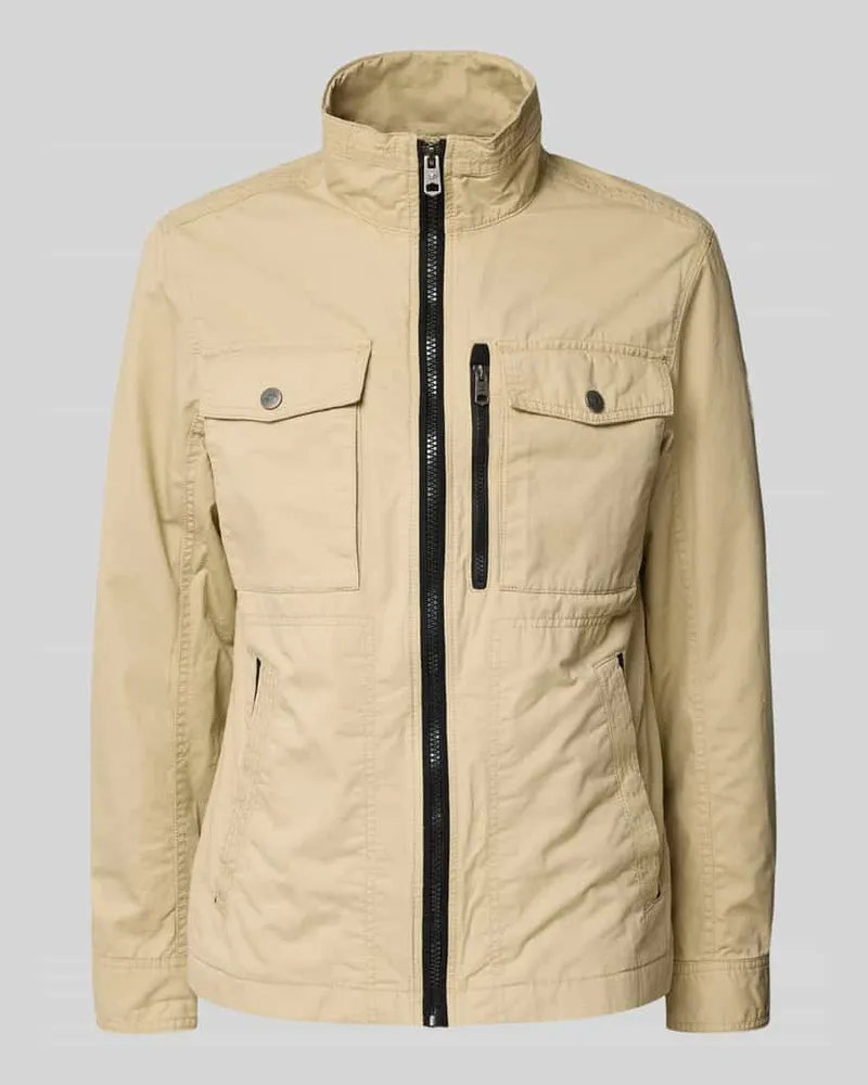 Tom Tailor Regular Fit Jacke aus reiner Baumwolle Sand