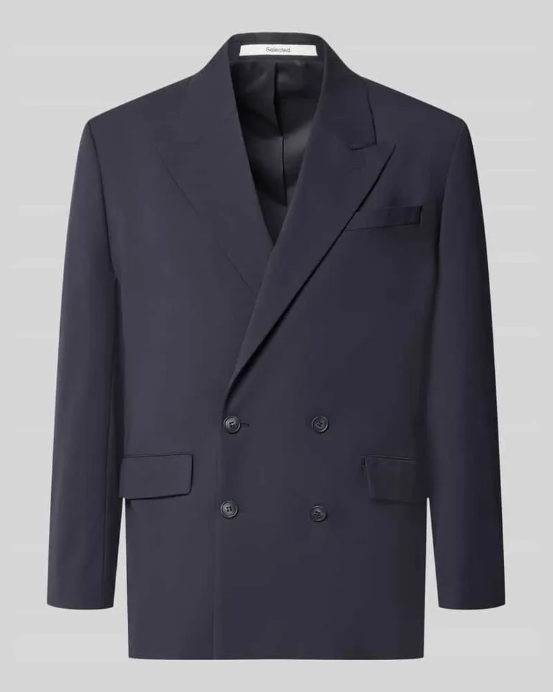 Selected Relaxed Fit Sakko mit Viskose-Anteil Modell 'RELAXED-LIAM Dunkelblau