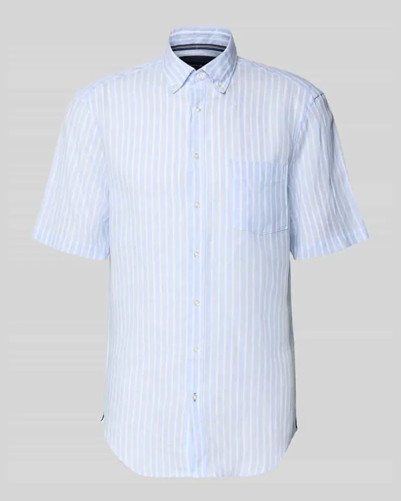 Christian Berg Regular Fit Freizeithemd aus Leinen Bleu