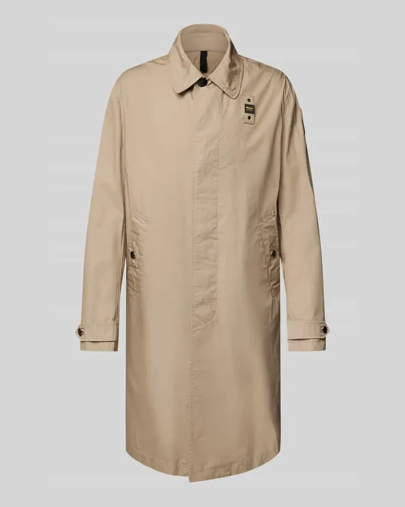 Blauer Parkamantel mit Label-Badge Modell 'HUDSON Sand