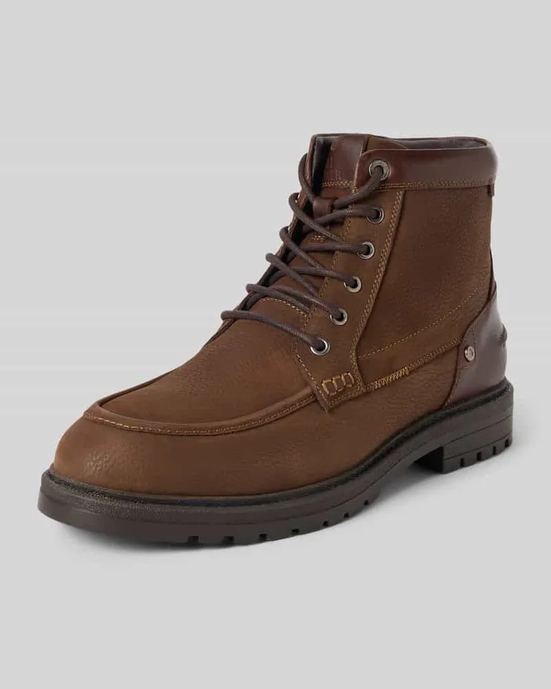Bullboxer Boots aus Leder mit Reißverschluss Dunkelbraun