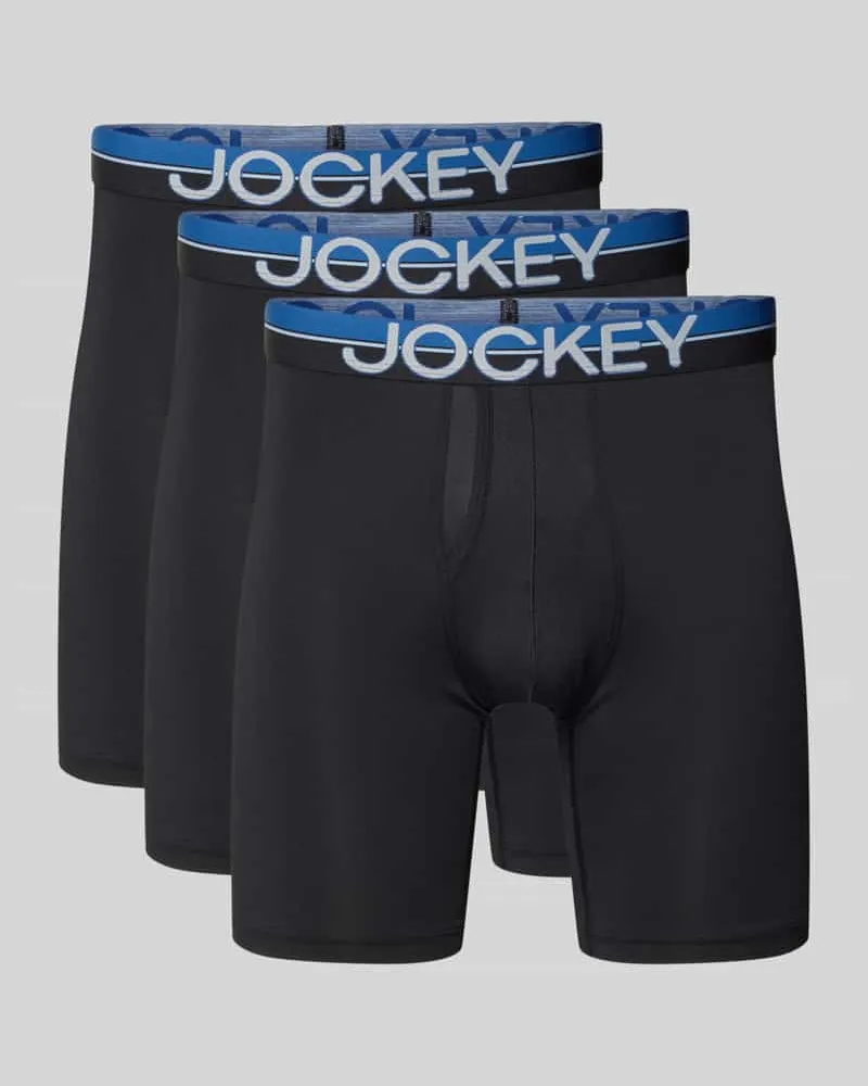 Jockey Slim Fit Slips mit Logo-Stitching im 3er-Pack Black
