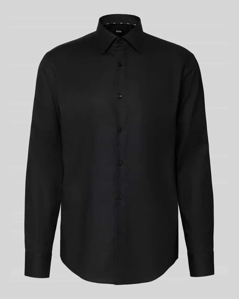 HUGO BOSS Regular Fit Businesshemd aus Baumwoll-Mix Modell 'JOE Black