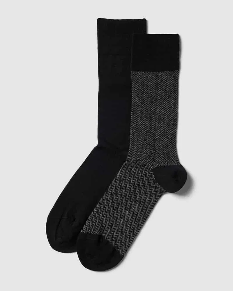 Christian Berg Socken im 2er-Pack mit Label-Detail Black