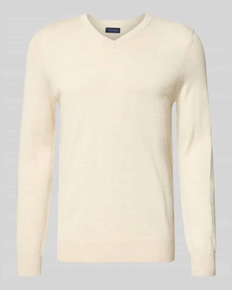 Christian Berg Strickpullover aus Woll-Mix mit V-Ausschnitt 