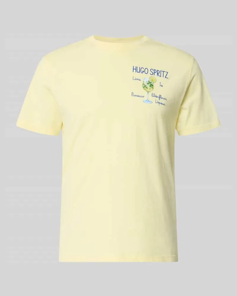 MC2 Saint Barth T-Shirt mit Stitchings Modell 'PORTOFINO Hellgelb