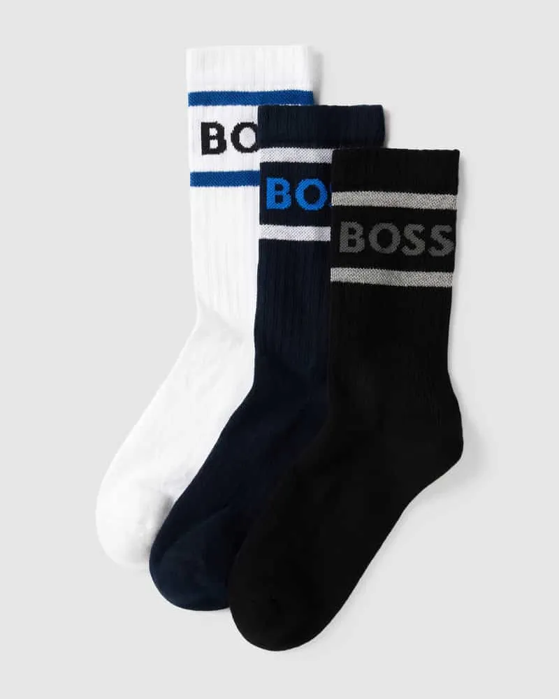 HUGO BOSS Socken mit Label-Detail im 3er-Pack Modell 'Rib Stripe 