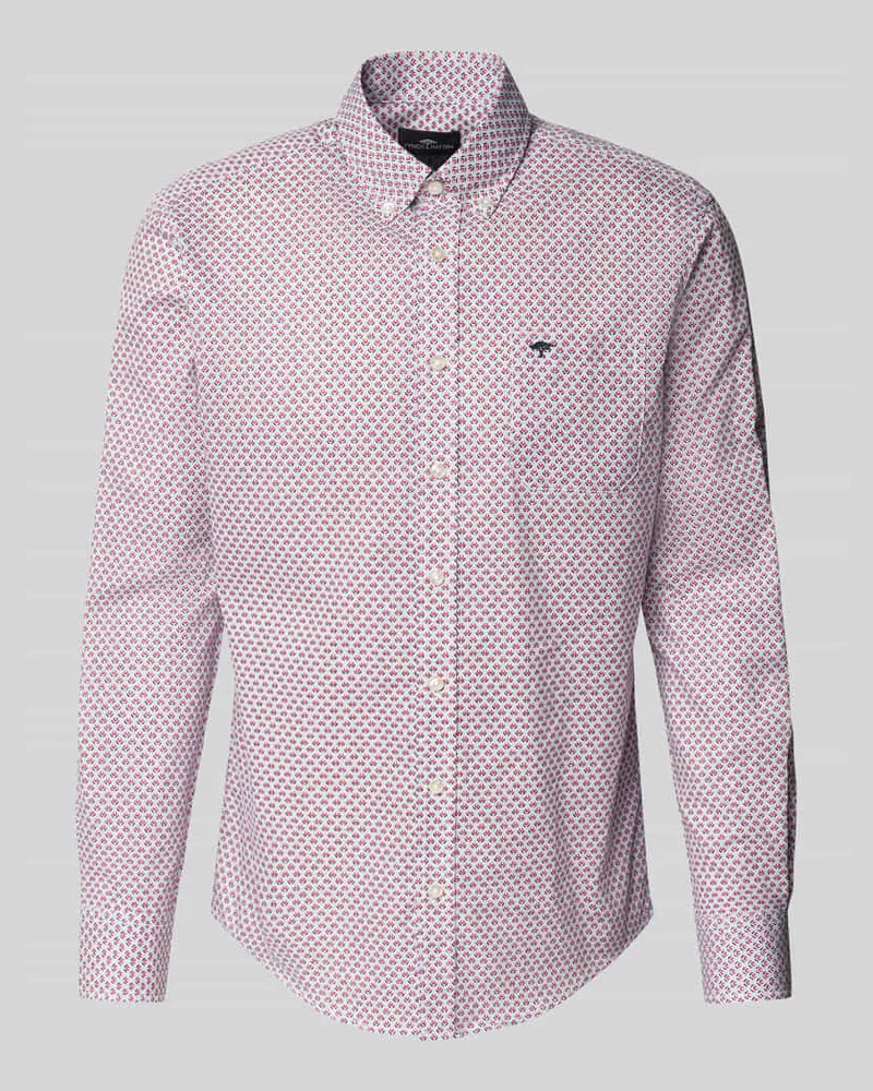 Fynch-Hatton Regular Fit Freizeithemd mit Button-Down-Kragen Rot