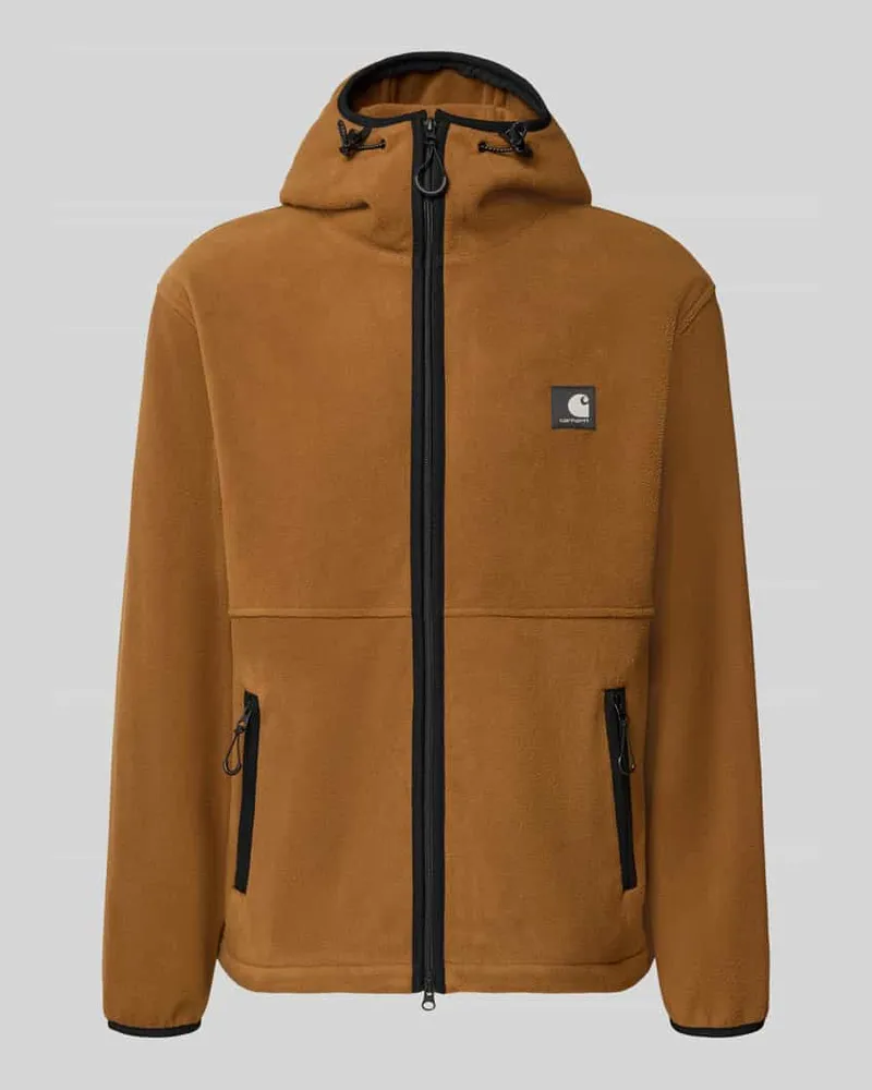 Carhartt WIP Fleecejacke mit Label-Patch Modell 'Blevin Mittelbraun