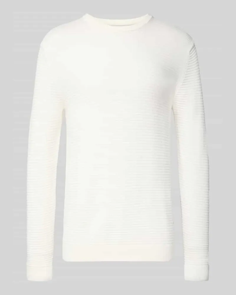 Jack & Jones Strickpullover mit Rundhalsausschnitt Modell 'OTTO Offwhite