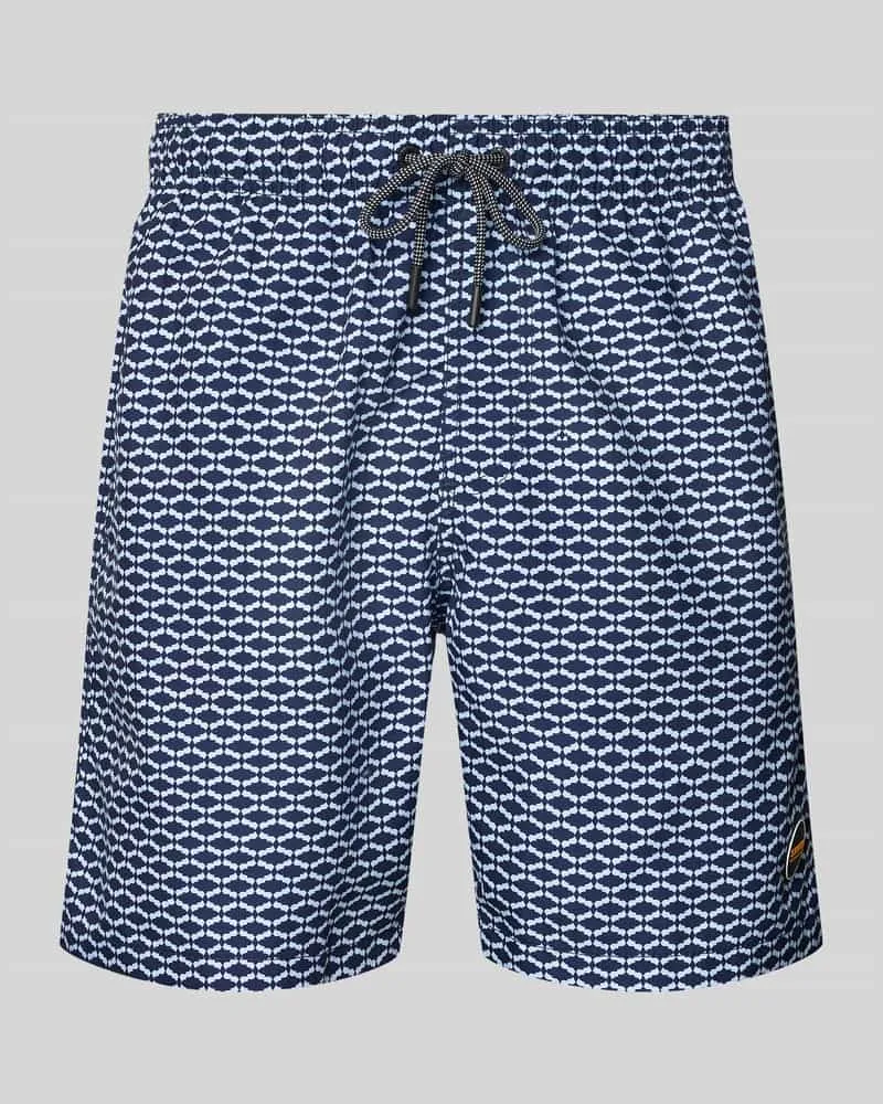 Shiwi Badehose im Allover-Look Modell 'Hammam Tile Dunkelblau