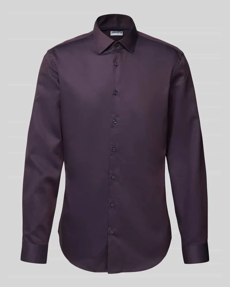 JAKE*S Slim Fit Business-Hemd mit Knopfleiste 