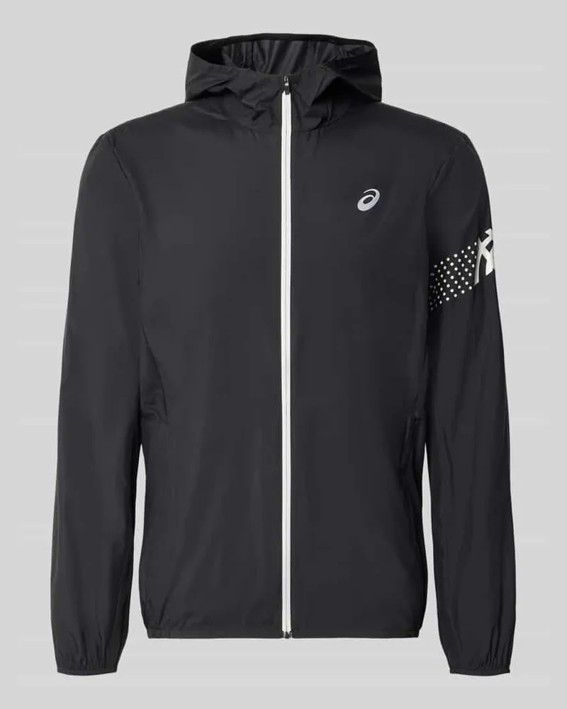 Asics Regular Fit Jacke mit Logo-Print Modell 'ICON Black