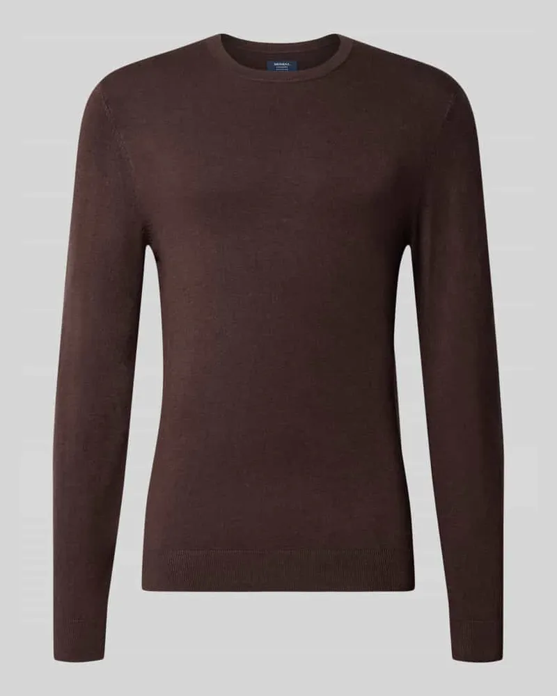 McNeal Strickpullover mit geripptem Rundhalsausschnitt Schlamm