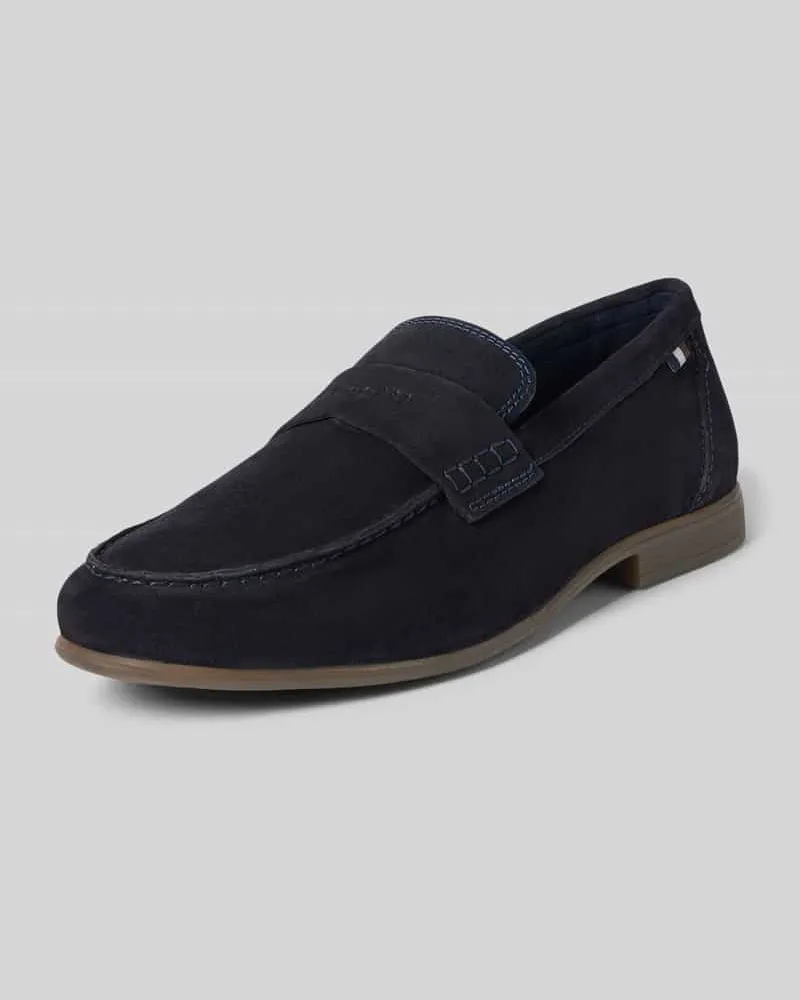 Bugatti Loafer aus echtem Leder mit Logo-Detail Modell 'Trip Marine
