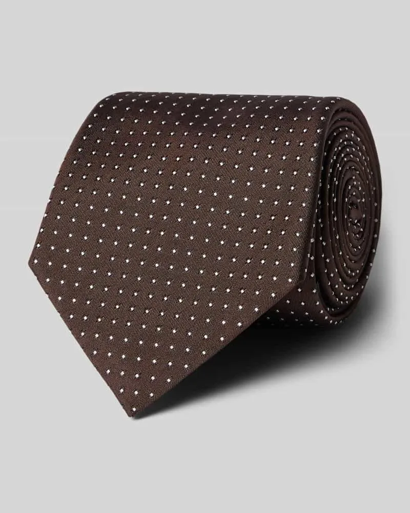 HUGO BOSS Krawatte aus reiner Seide mit Allover-Muster Modell 'ONE Dunkelbraun