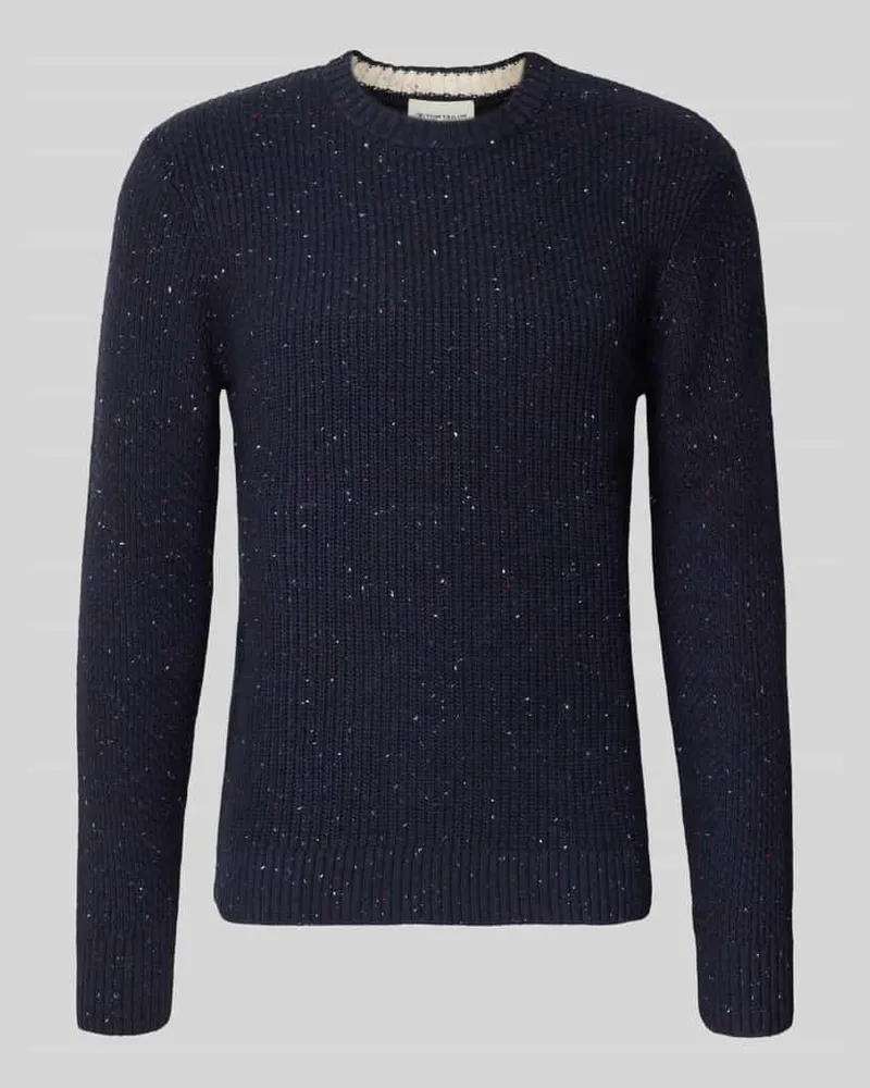 Tom Tailor Regular Fit Strickpullover aus Baumwoll-Mix Marine