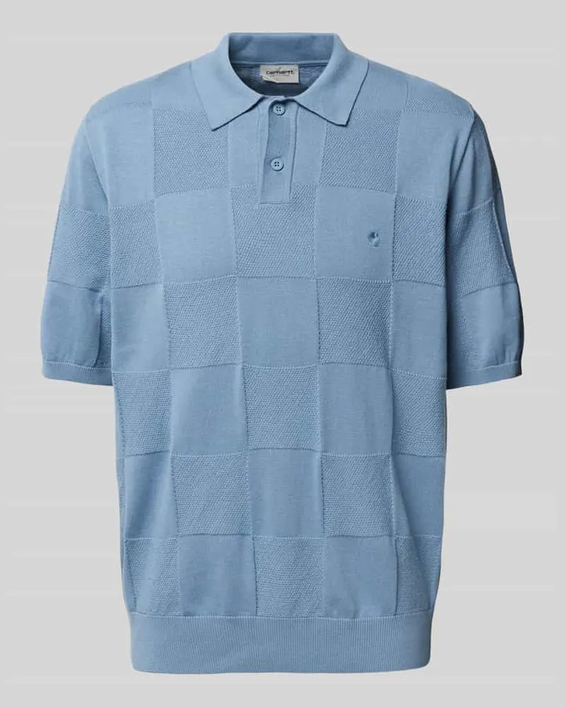Carhartt WIP Poloshirt aus reiner Baumwolle Modell 'CHECKER Hellblau
