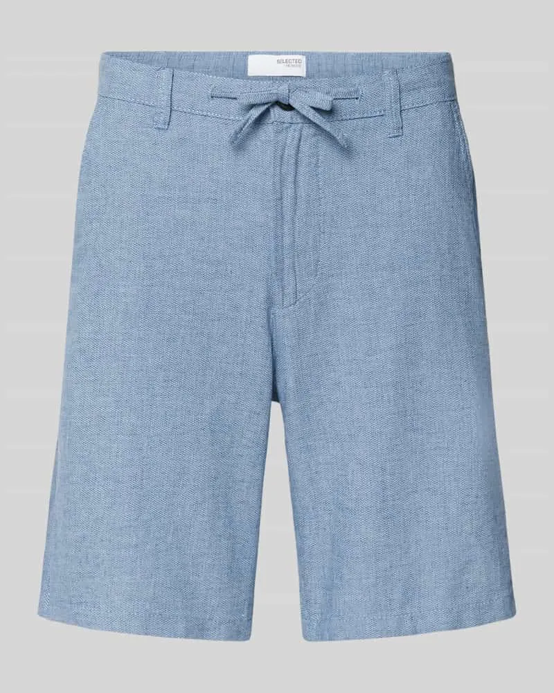 Selected Homme Regular Fit Shorts aus Baumwoll-Leinen-Mix 