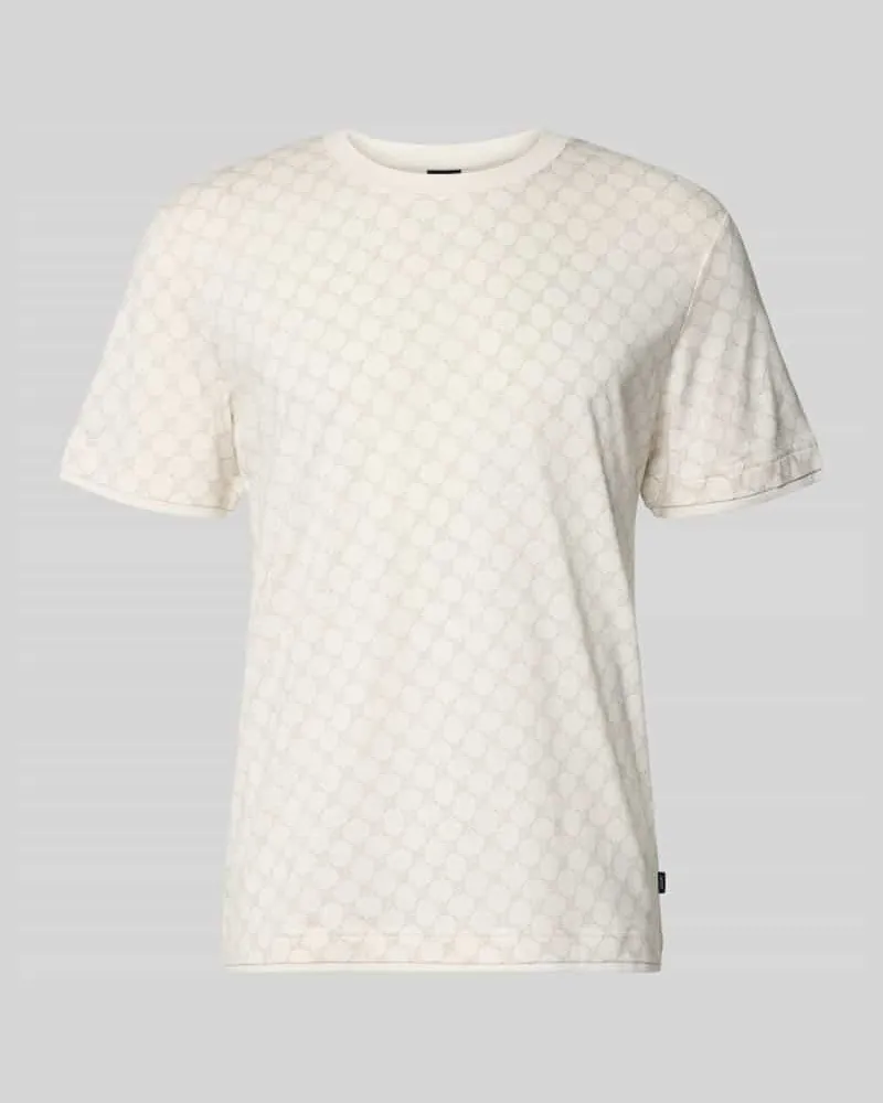 JOOP! T-Shirt mit Logo-Muster und Rundhalsausschnitt Offwhite