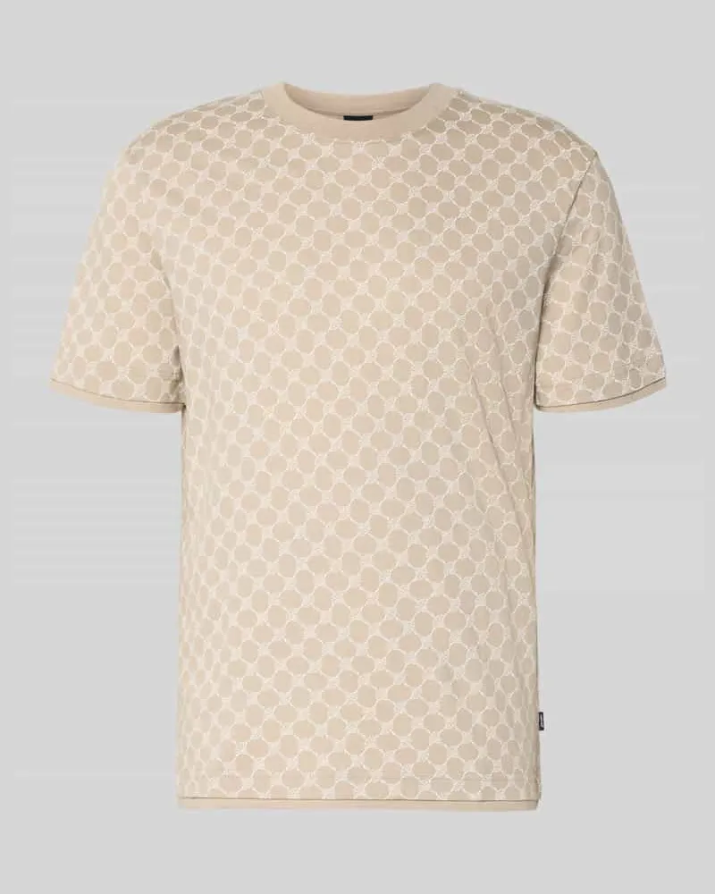 JOOP! T-Shirt mit Logo-Muster und Rundhalsausschnitt Offwhite