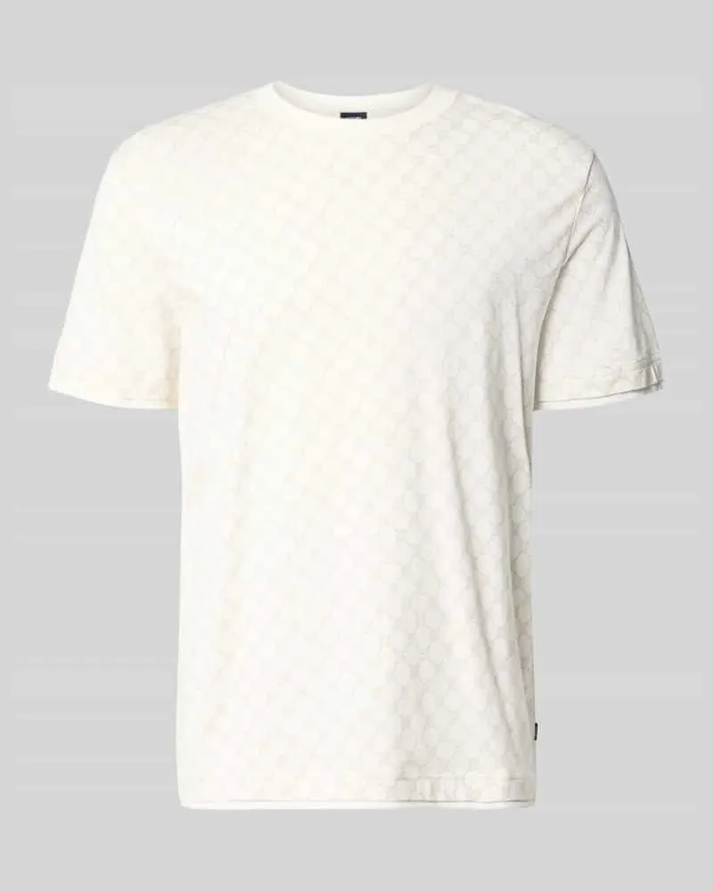 JOOP! T-Shirt mit Logo-Muster und Rundhalsausschnitt Offwhite