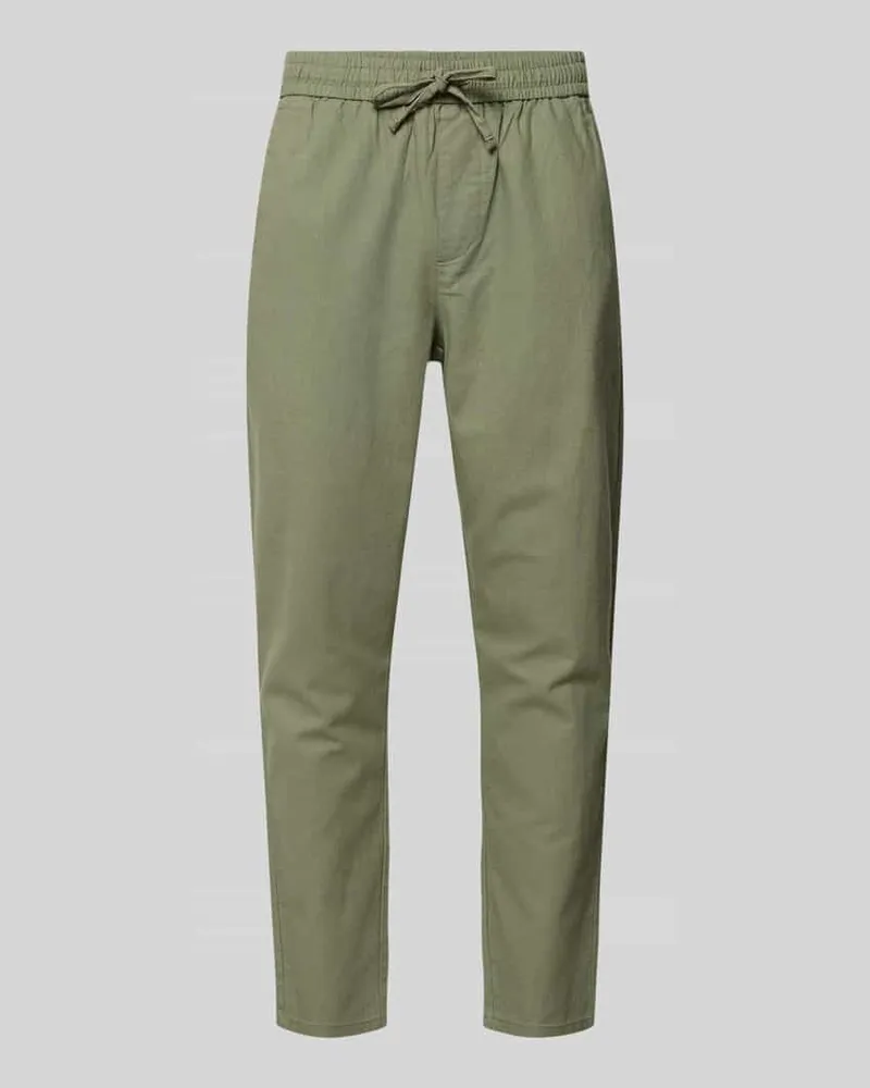 Only & Sons Tapered Leinenhose aus Baumwoll-Leinen-Mix Modell 'LINUS Gruen