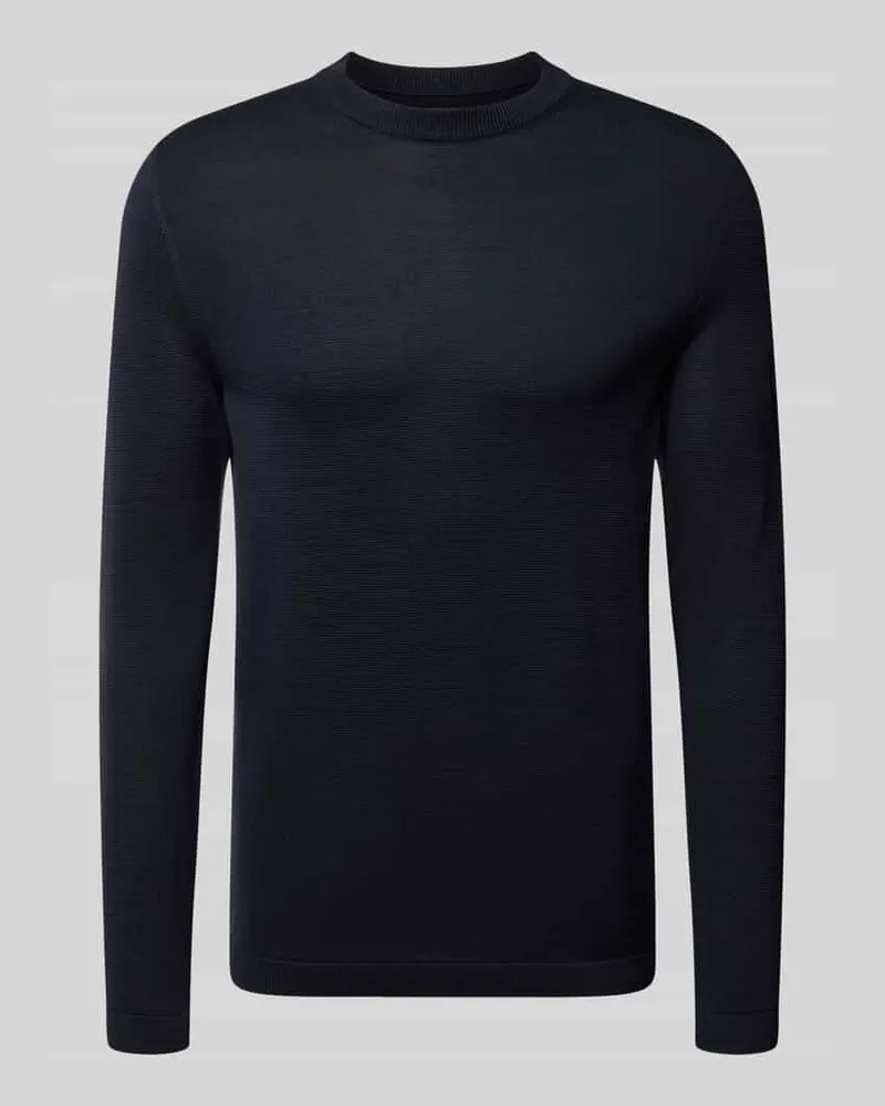 Marc O'Polo Slim Fit Pullover aus reiner Baumwolle  × DFB Travel Collection Dunkelblau