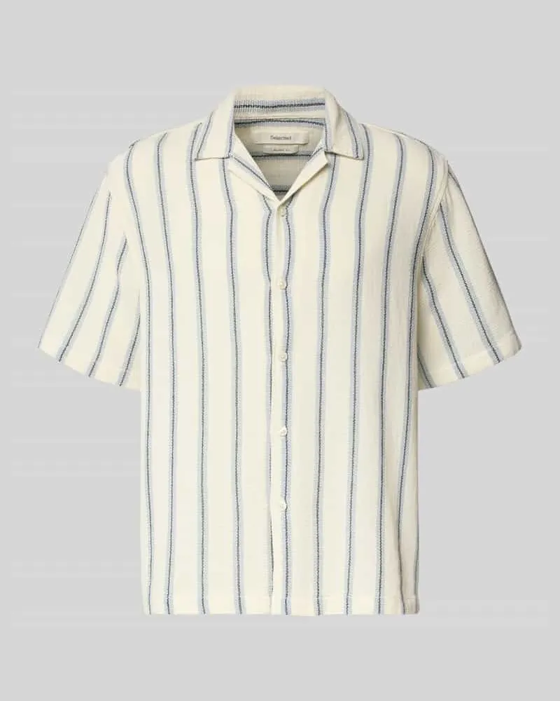 Selected Homme Relaxed Fit Freizeithemd aus reiner Baumwolle Modell 'RLXCAL Offwhite