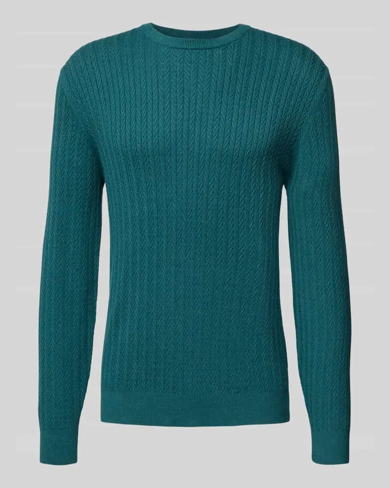 Christian Berg Strickpullover mit gerippten Abschlüssen Metallic