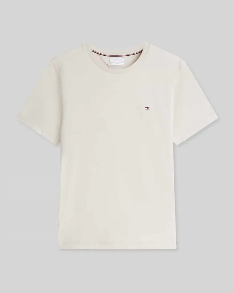 Tommy Hilfiger Regular Fit T-Shirt aus reiner Baumwolle Offwhite