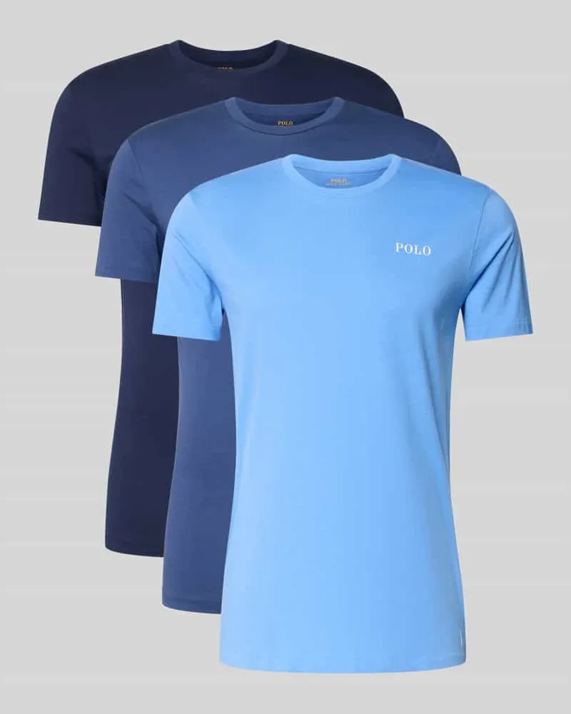 Ralph Lauren Regular Fit Pyjama-Oberteil aus reiner Baumwolle Modell 'CREW-SLEEP-TOP Hellblau