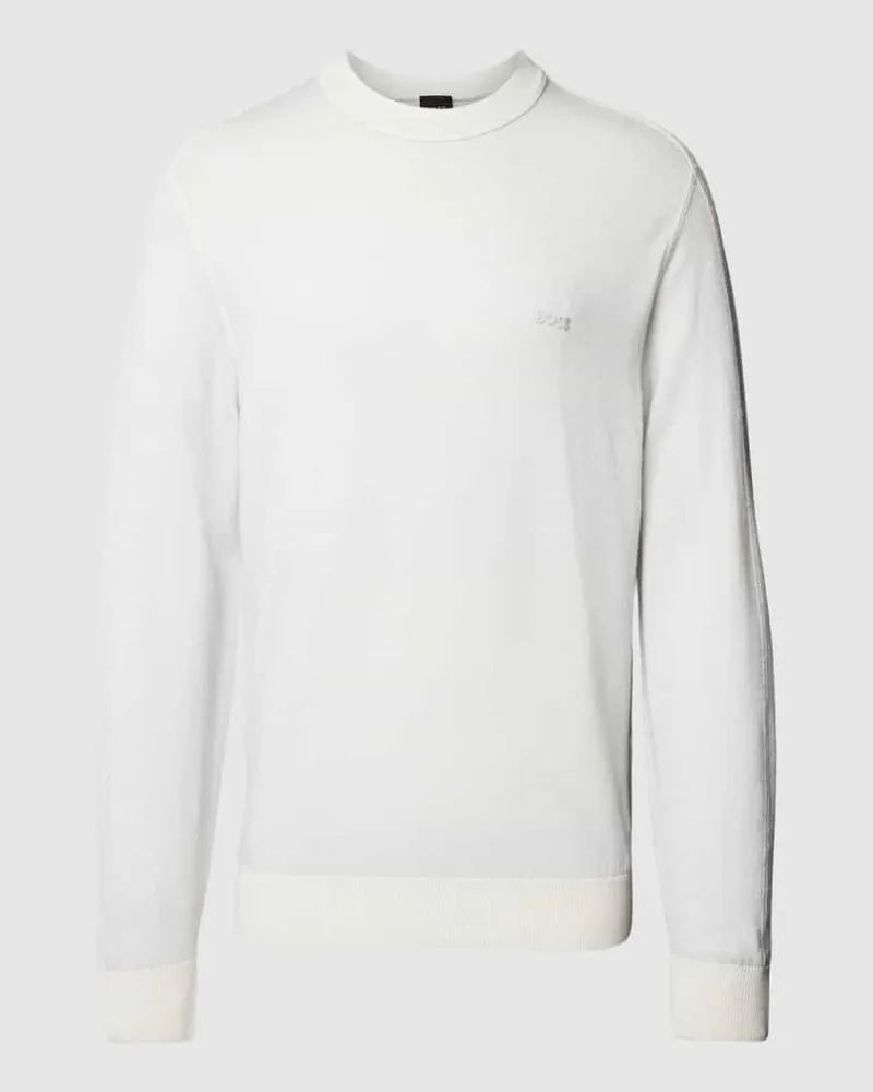 HUGO BOSS Strickpullover mit Label-Detail Modell 'Astefe 