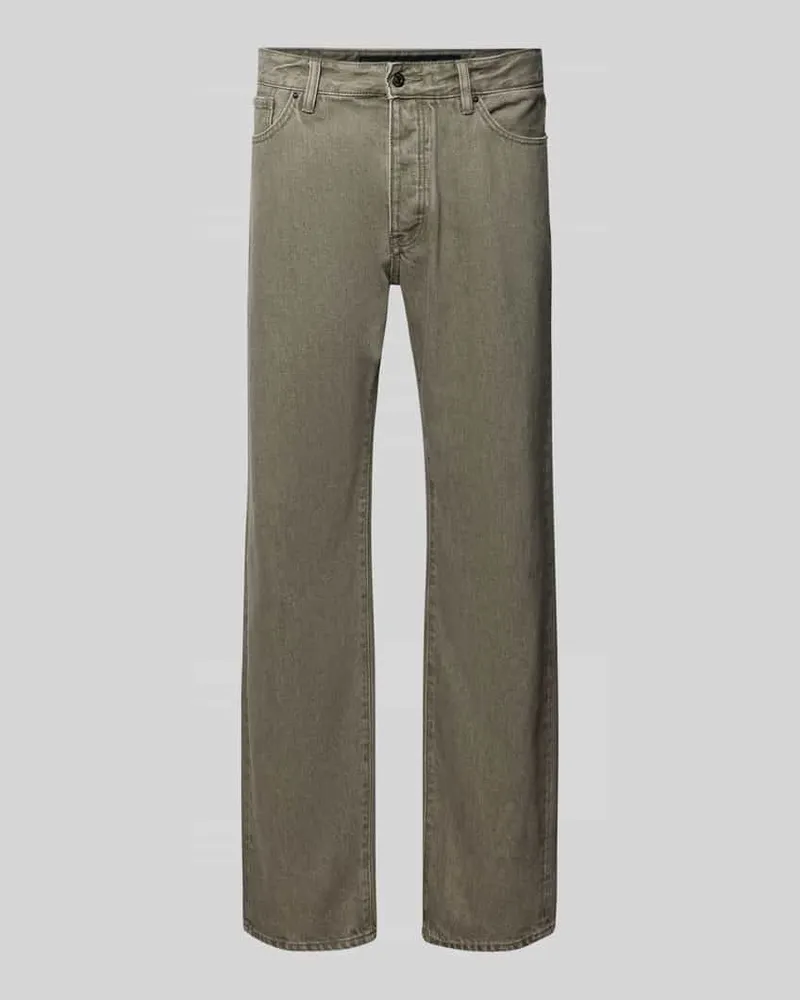 Armani Exchange Relaxed Straight Jeans im Five-Pocket-Style Mittelgrau